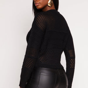 Crochet Crew Neck Sweater