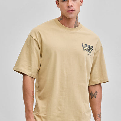 Embrace Change Beige Oversized T-Shirt
