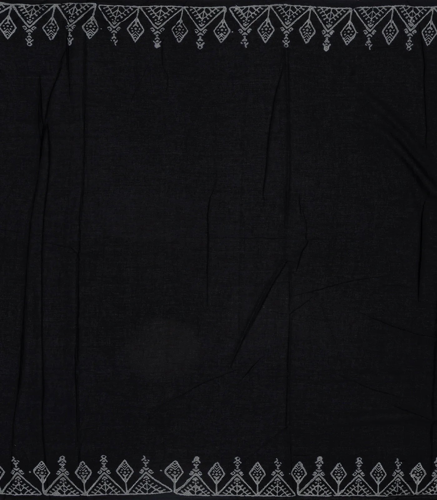Black Woven Jaipur Cotton Saree Printed With Mango Motifs