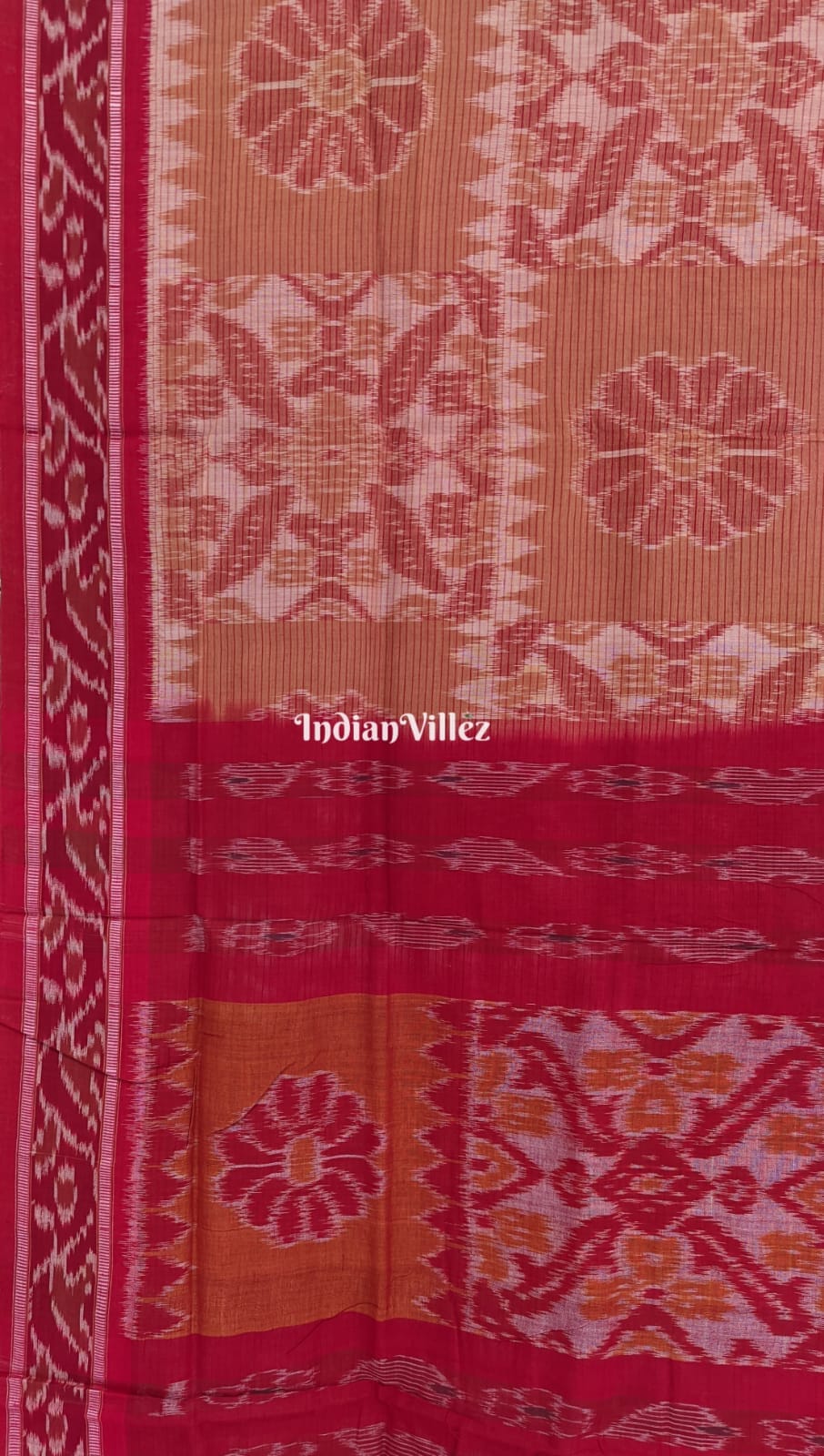 Bronze Red Computer Design Maniabandha Cotton Saree