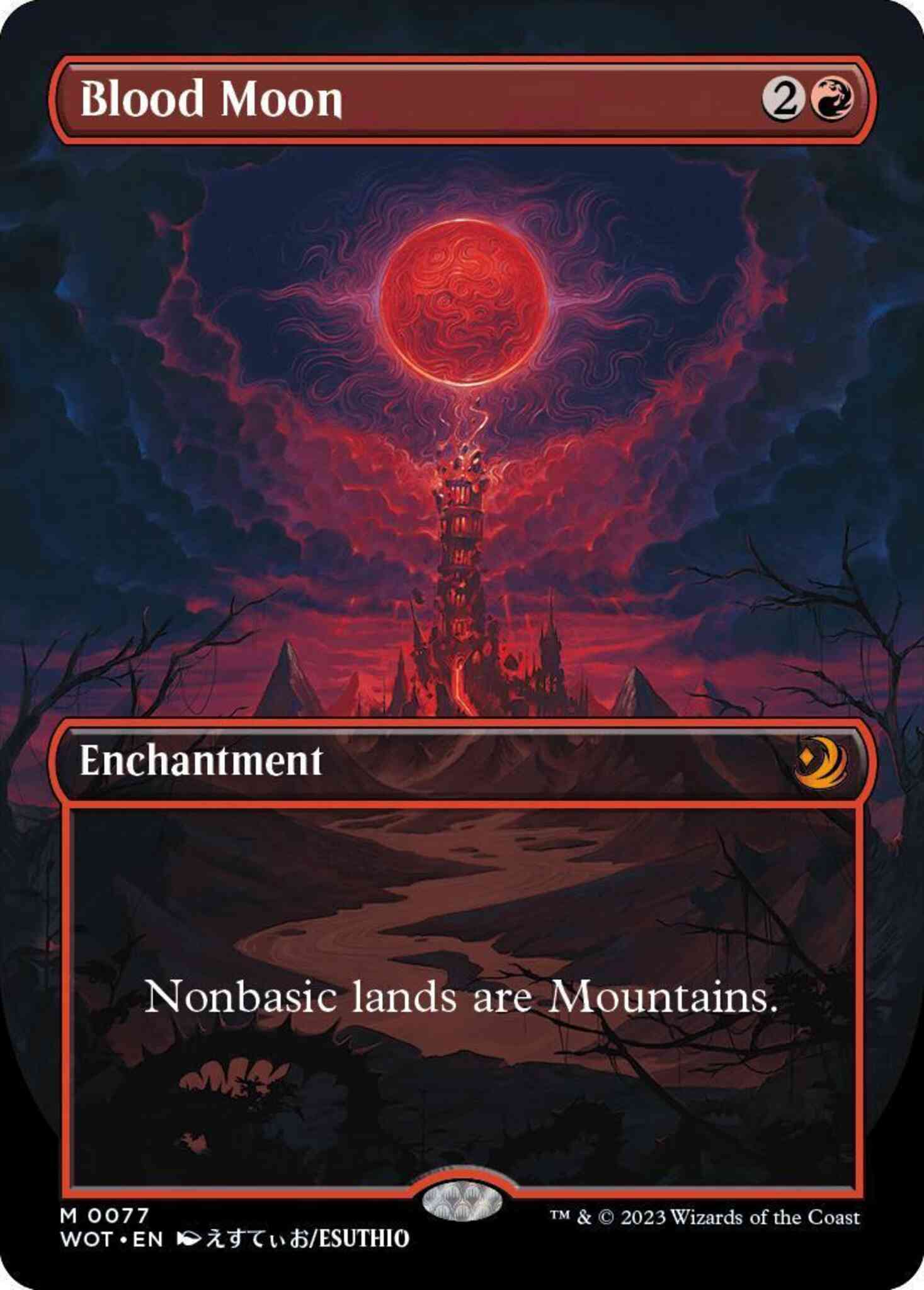 Blood Moon [77] [Borderless] [Anime] [Wilds of Eldraine: Enchanting Tales] [Non-Foil]