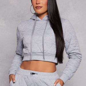 Quilted Cropped Hoodie