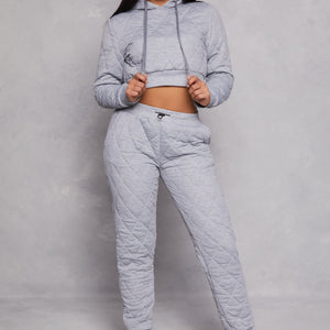 Quilted Cropped Hoodie