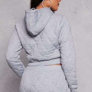 Quilted Cropped Hoodie
