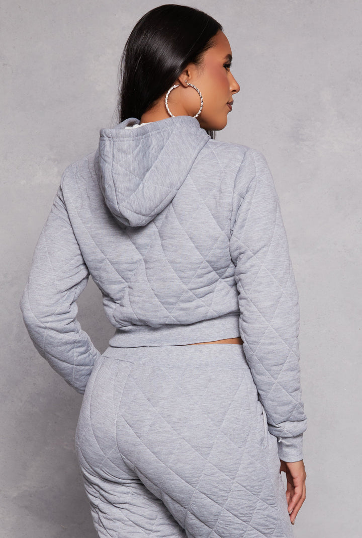 Quilted Cropped Hoodie