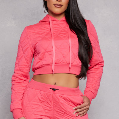 Quilted Cropped Hoodie