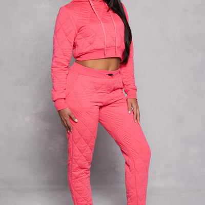 Quilted Cropped Hoodie