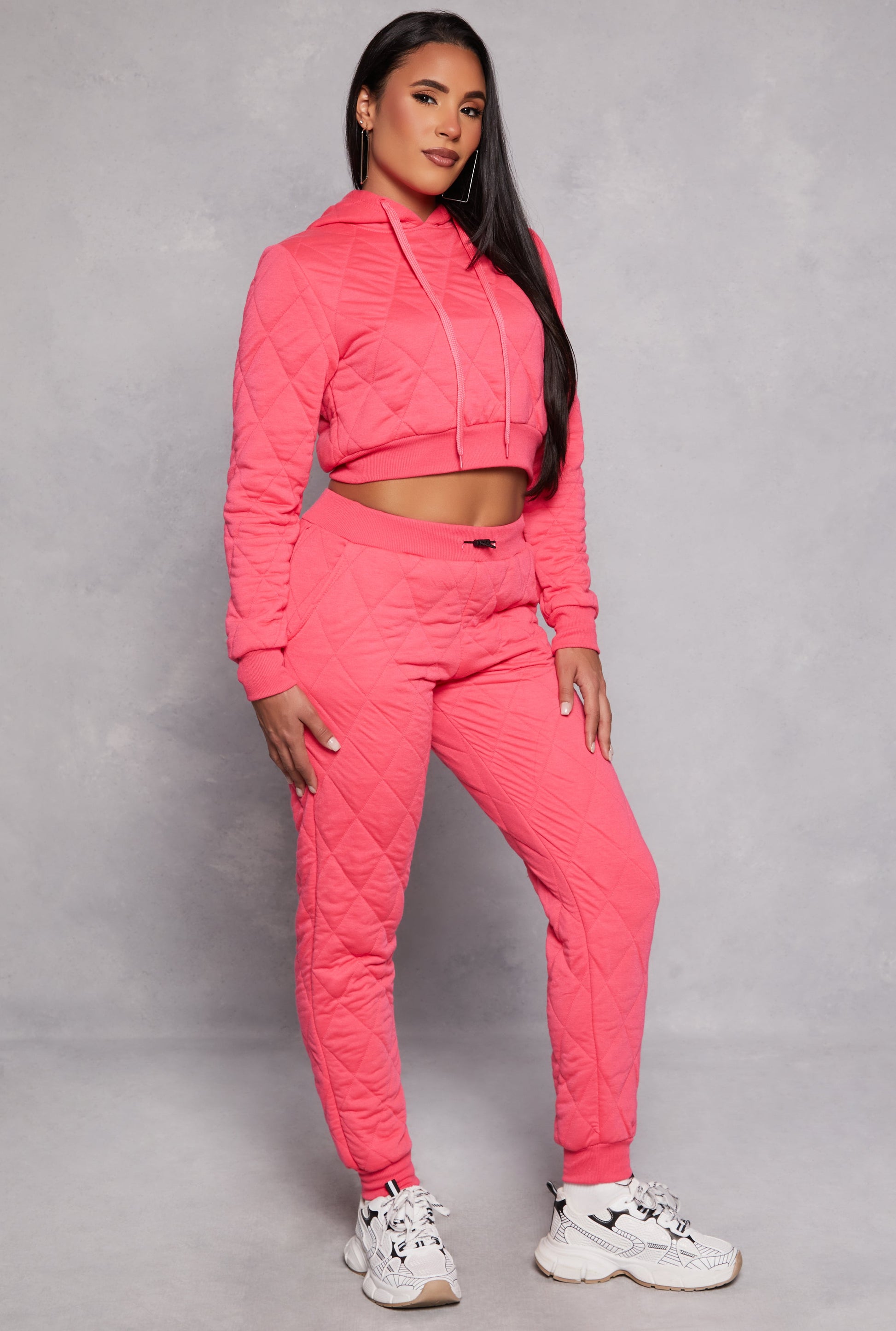 Quilted Cropped Hoodie