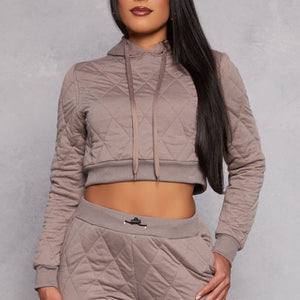 Quilted Cropped Hoodie