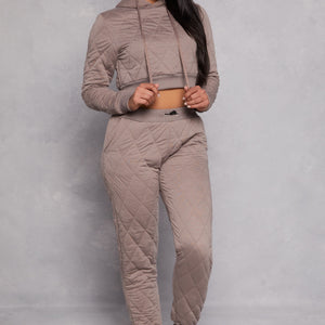 Quilted Cropped Hoodie