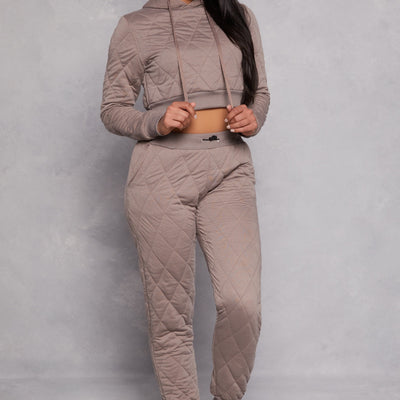 Quilted Cropped Hoodie