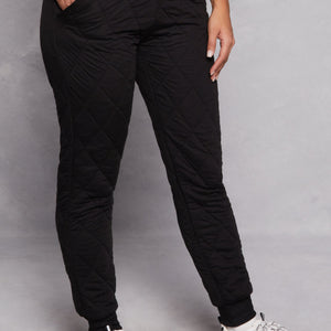 Quilted Toggle Drawstring Joggers
