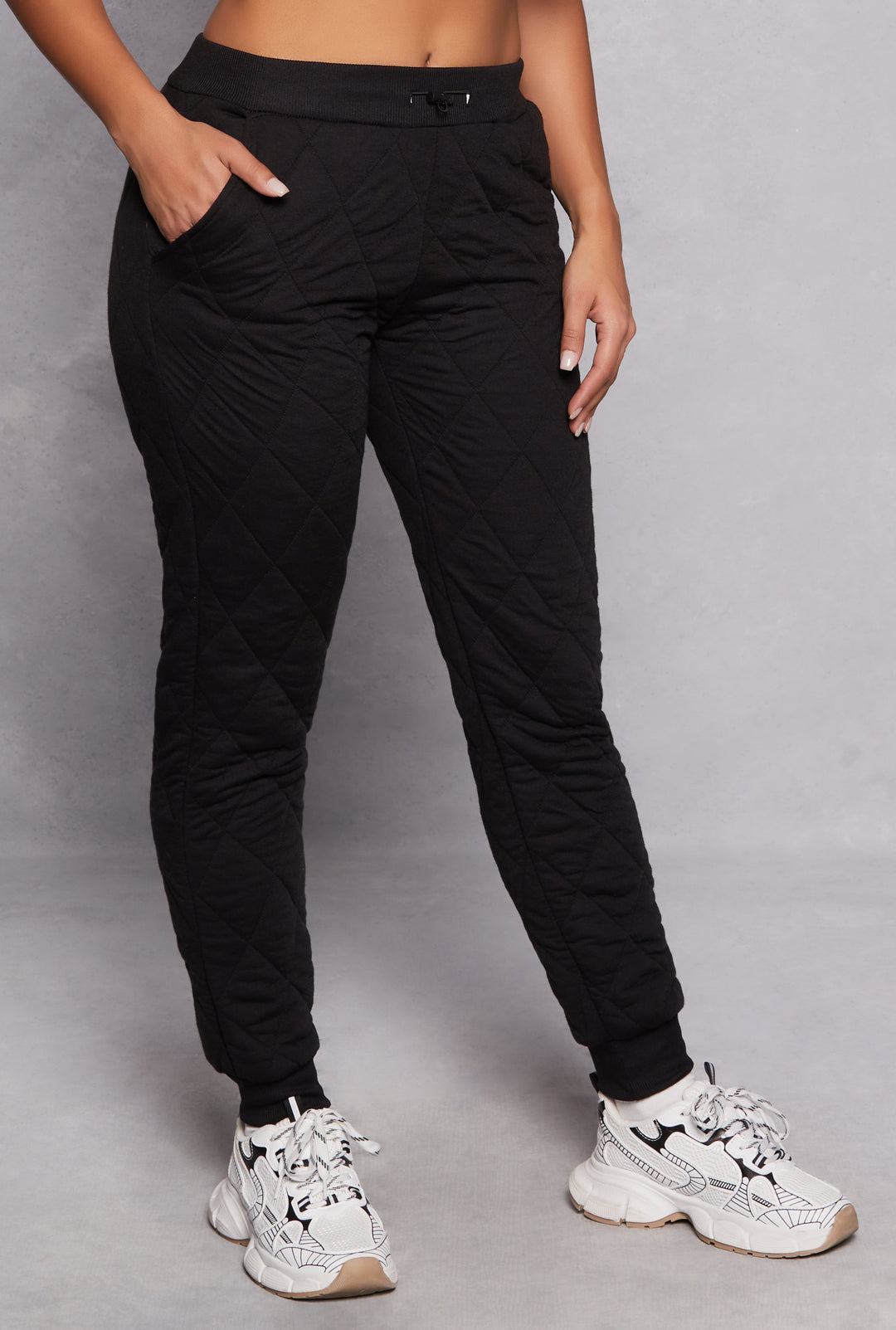 Quilted Toggle Drawstring Joggers