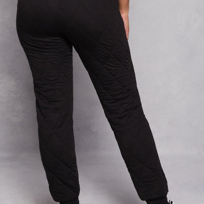 Quilted Toggle Drawstring Joggers