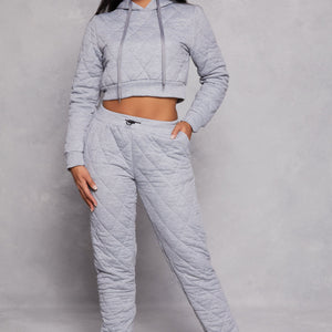 Quilted Toggle Drawstring Joggers