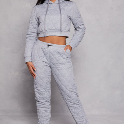 Quilted Toggle Drawstring Joggers