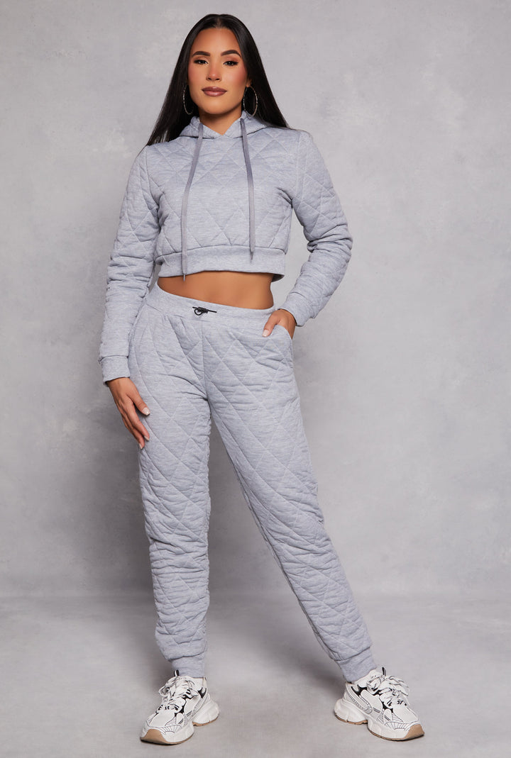 Quilted Toggle Drawstring Joggers