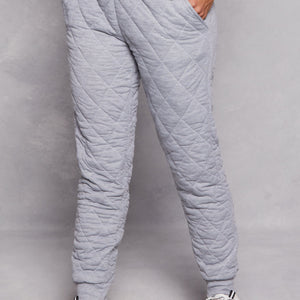 Quilted Toggle Drawstring Joggers