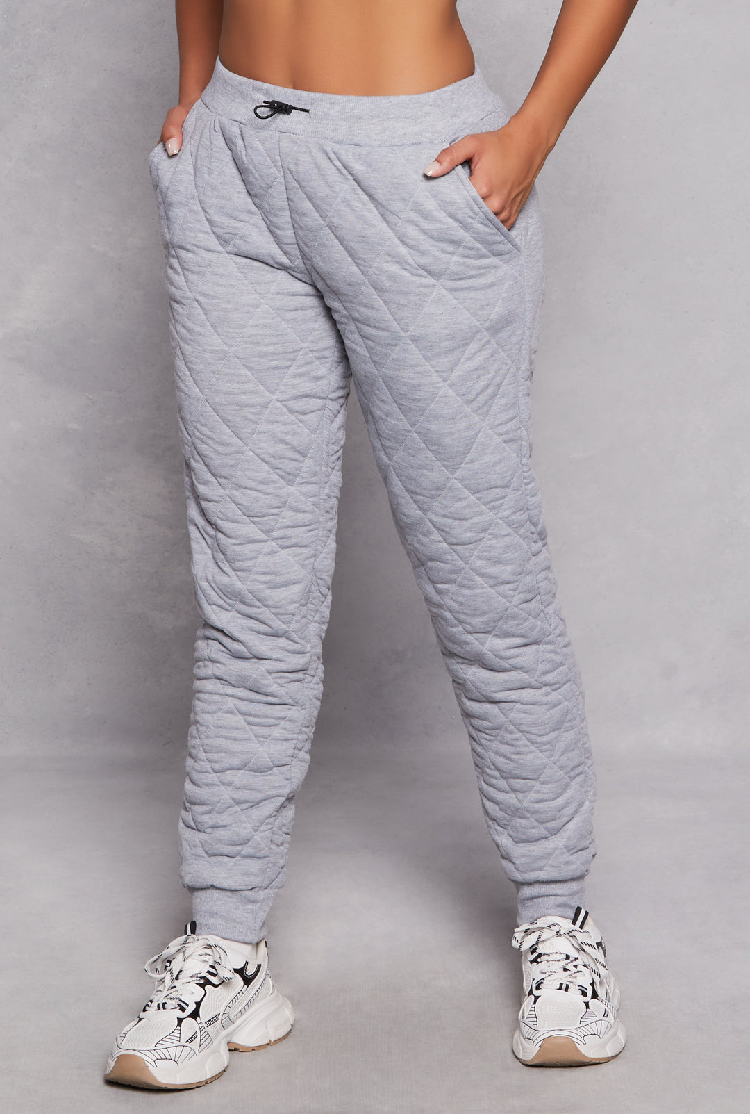 Quilted Toggle Drawstring Joggers