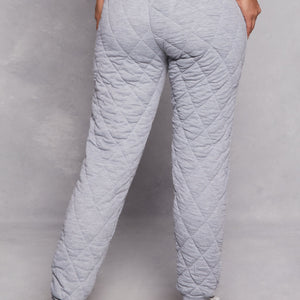 Quilted Toggle Drawstring Joggers