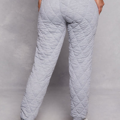 Quilted Toggle Drawstring Joggers