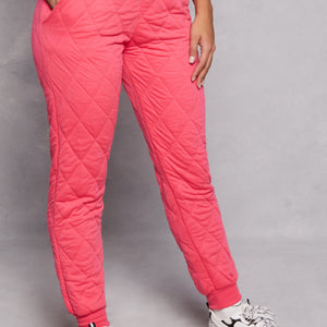 Quilted Toggle Drawstring Joggers