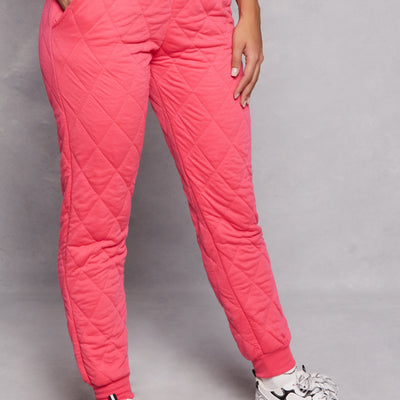 Quilted Toggle Drawstring Joggers