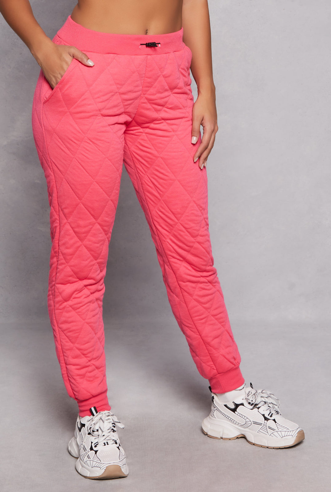 Quilted Toggle Drawstring Joggers