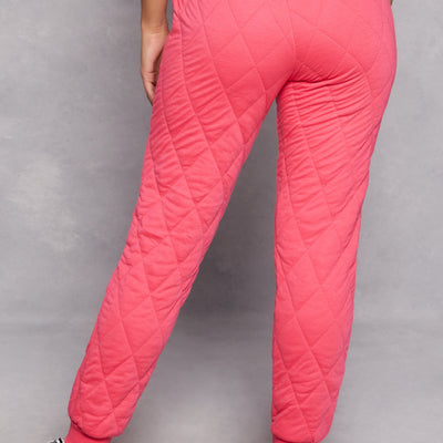 Quilted Toggle Drawstring Joggers