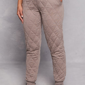 Quilted Toggle Drawstring Joggers