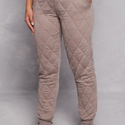 Quilted Toggle Drawstring Joggers