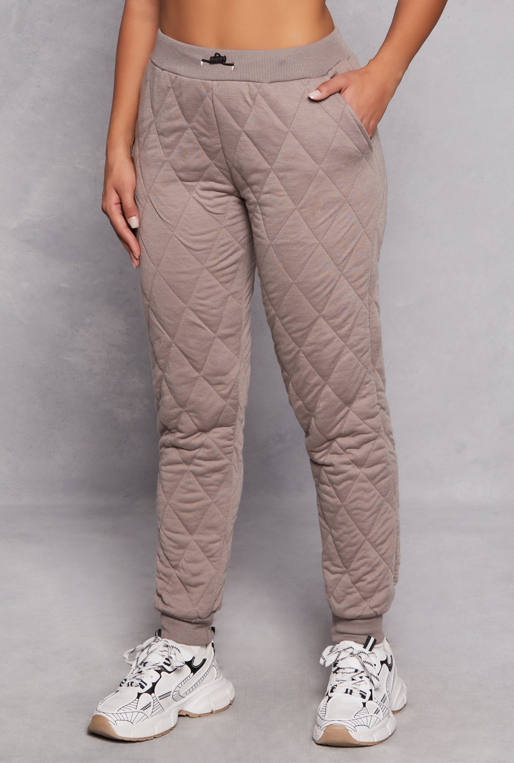 Quilted Toggle Drawstring Joggers