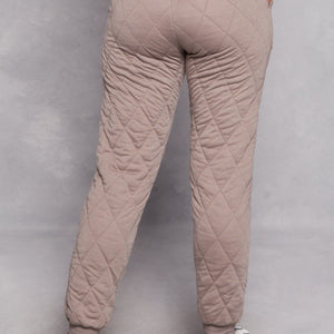 Quilted Toggle Drawstring Joggers
