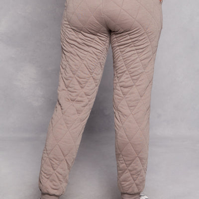 Quilted Toggle Drawstring Joggers