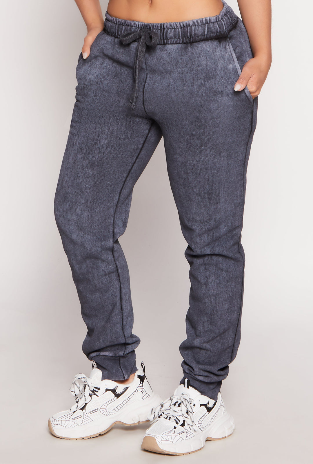 Fleece Acid Wash Drawstring Joggers