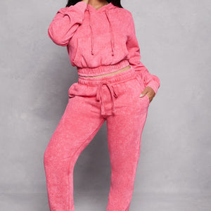 Fleece Acid Wash Drawstring Joggers