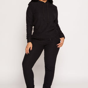 Leopard Textured Knit Hoodie