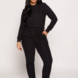 Leopard Textured Knit Joggers