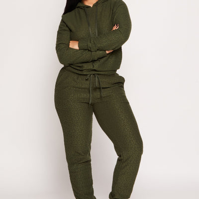 Leopard Textured Knit Joggers