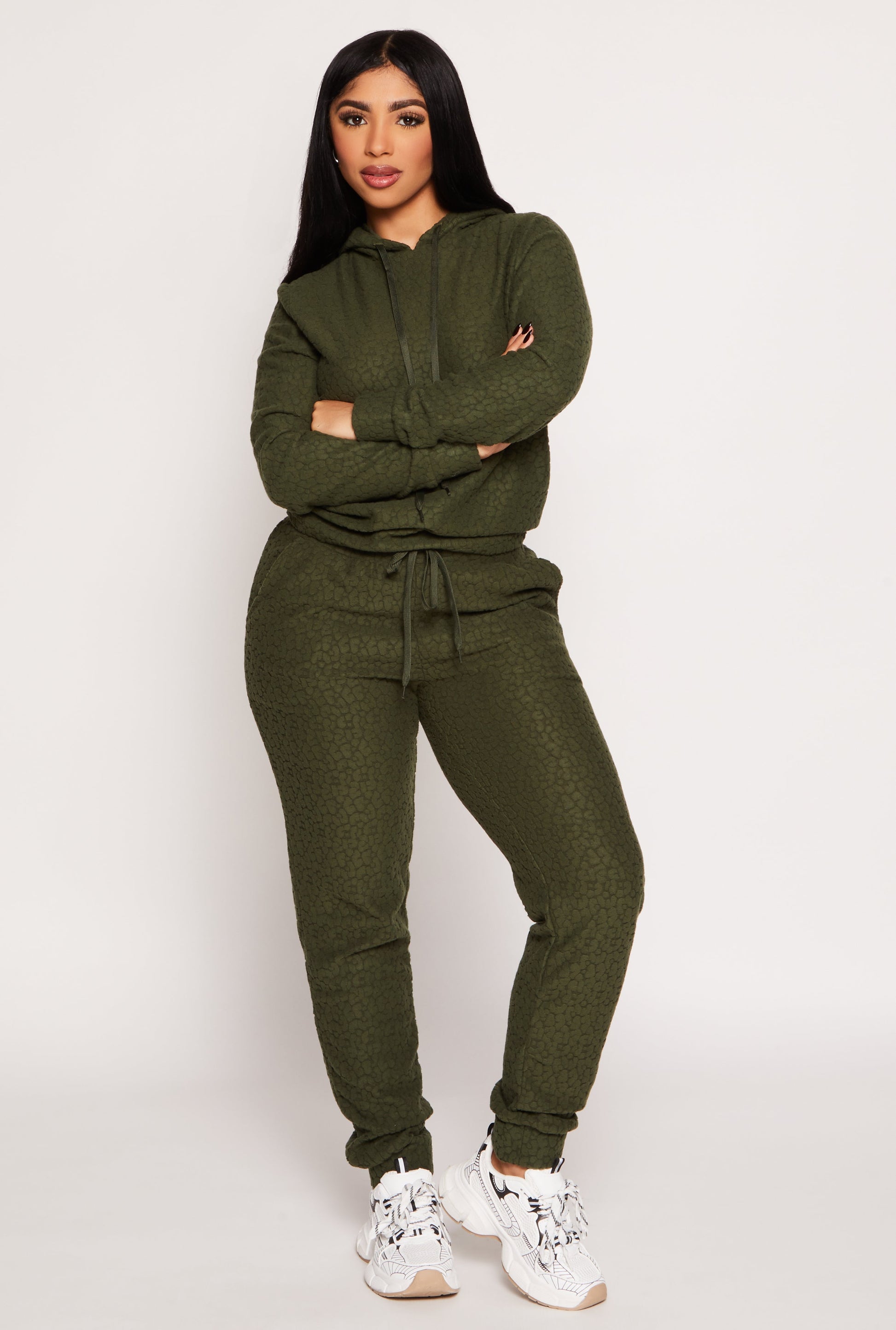 Leopard Textured Knit Joggers