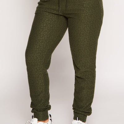 Leopard Textured Knit Joggers