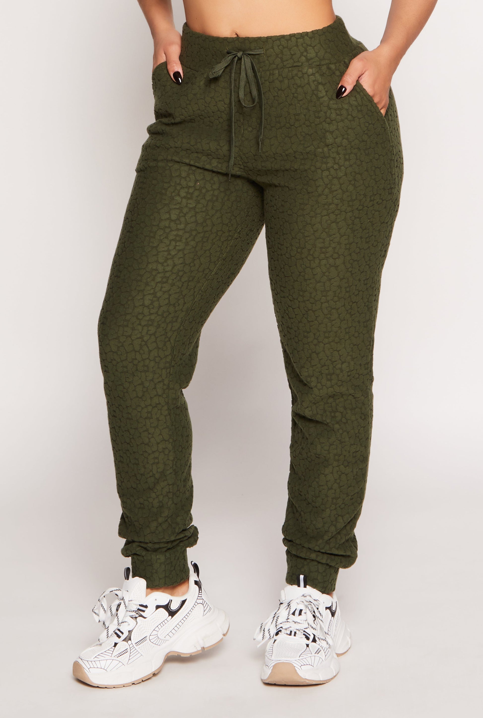 Leopard Textured Knit Joggers