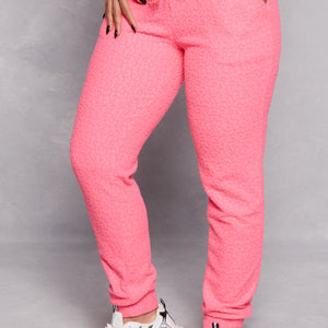 Leopard Textured Knit Joggers