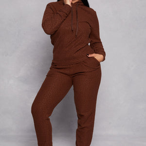 Leopard Textured Knit Joggers