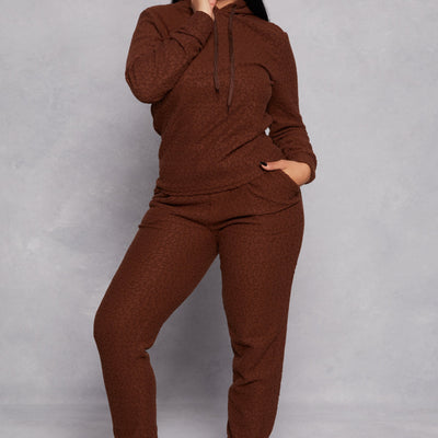 Leopard Textured Knit Joggers