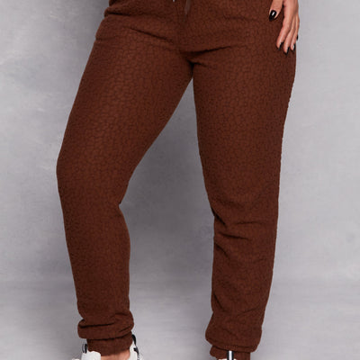 Leopard Textured Knit Joggers