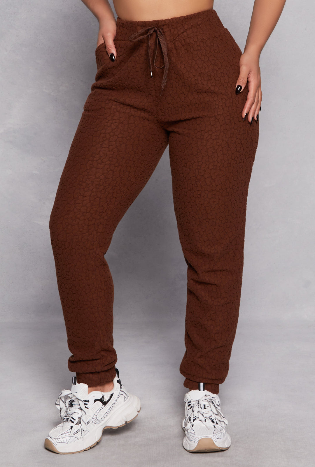 Leopard Textured Knit Joggers