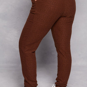 Leopard Textured Knit Joggers