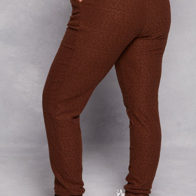 Leopard Textured Knit Joggers