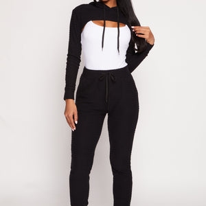 Geometric Patterned Shrug Sweatshirt
